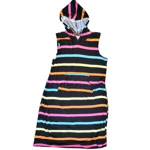 Bobbie Brooks Colorful Striped Hoodie Dress
